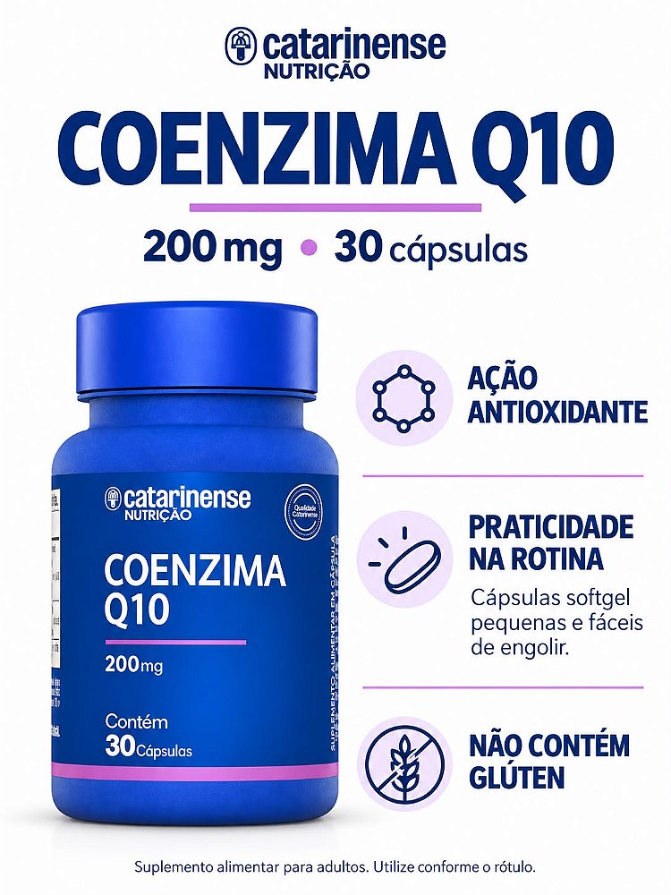 Coenzima Q10 200 mg Catarinense Nutricao 30 cps