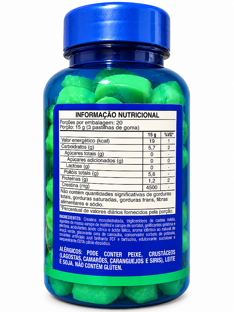 Creatina Gummies Catarinense Maçã Verde 60 Gomas 1,5g por Unidade