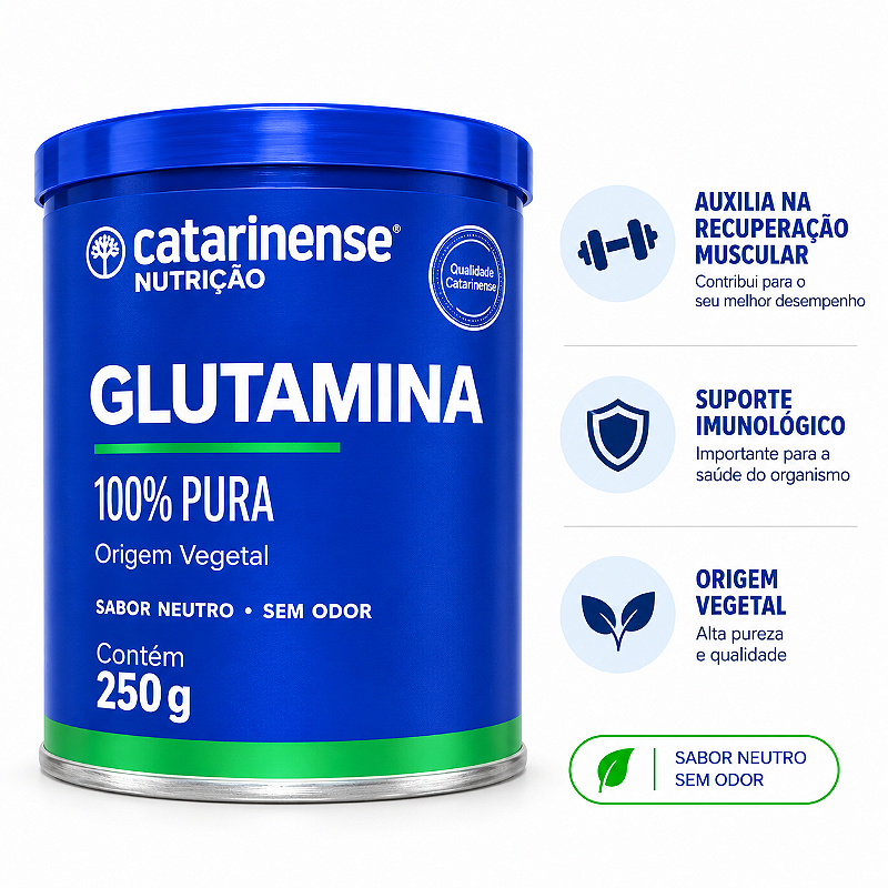 Glutamina 100% Pura Catarinense Nutrição 250g Sabor Neutro