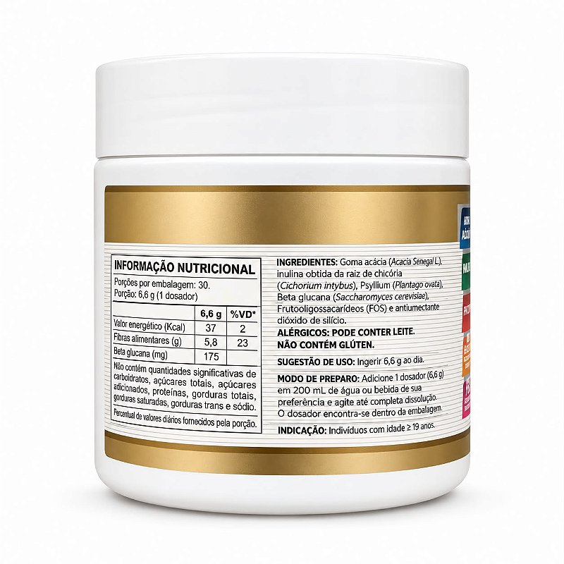 Prebiotic Multifiber+5 HerboLab Sem Sabor 200g – Mix de 5 Fibras Alimentares