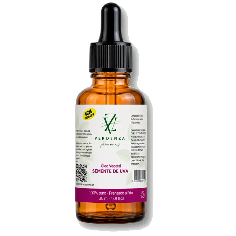 Óleo vegetal Semente de Uva Verdenza Aromas 30ml