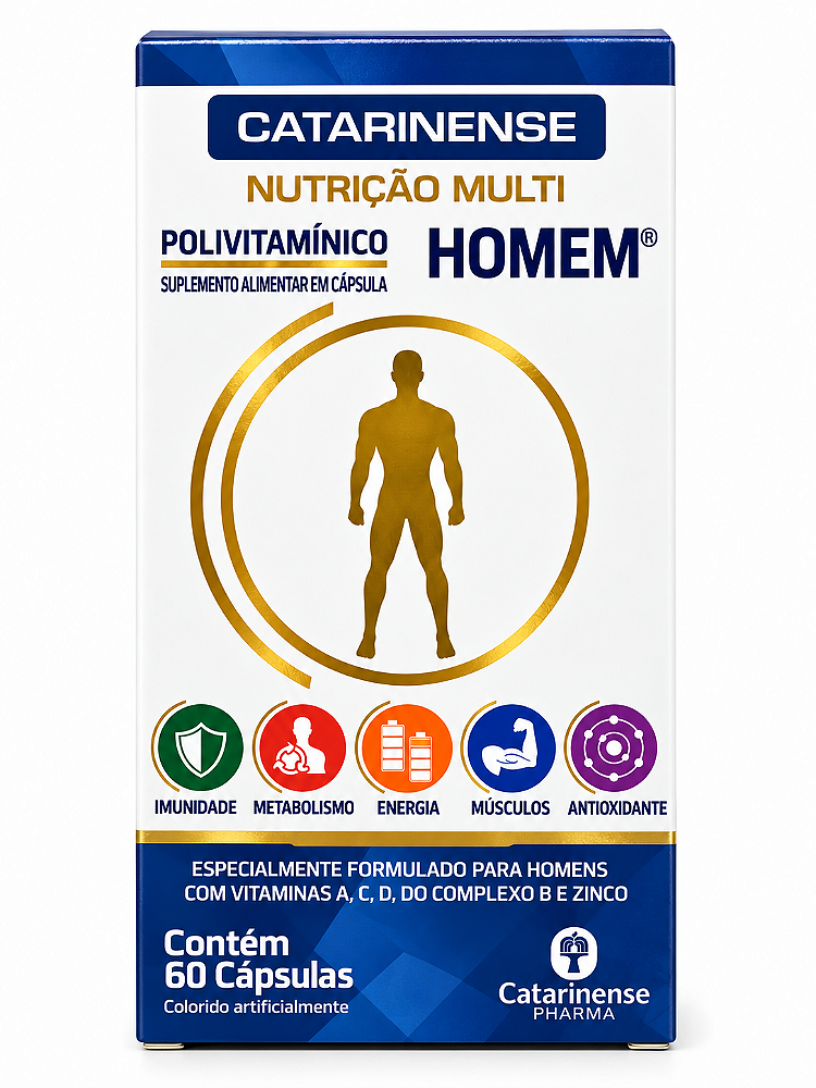 Polivitamínico Homem Catarinense Nutrição Multi 60 Cápsulas