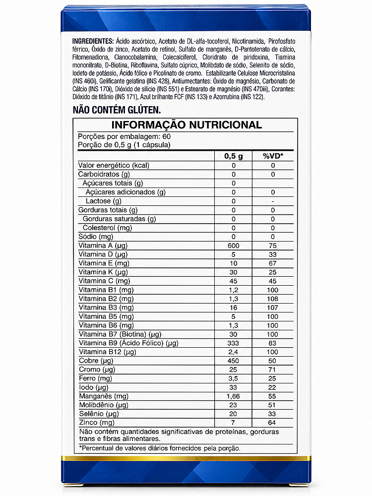 Polivitamínico Homem Catarinense Nutrição Multi 60 Cápsulas