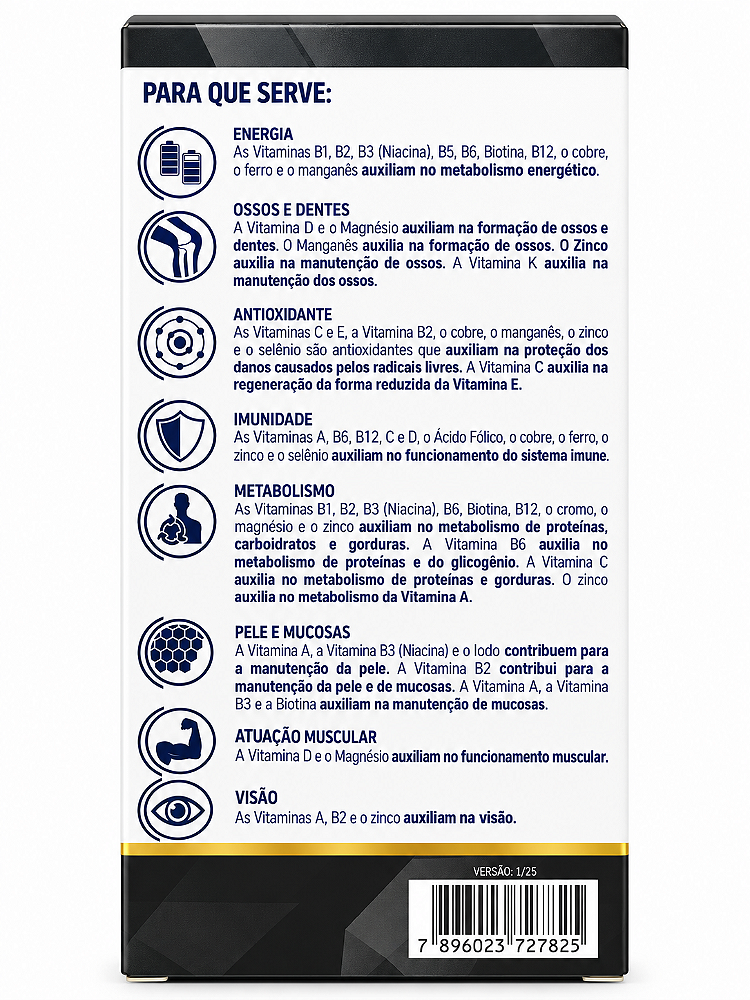 Polivitamínico 50+ Catarinense Nutrição Multi 60 Cápsulas Sem Sabor
