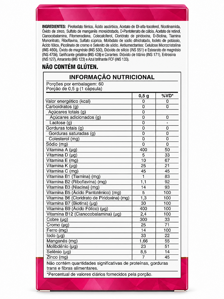Polivitamínico Mulher Catarinense Nutrição Multi 60 Cápsulas