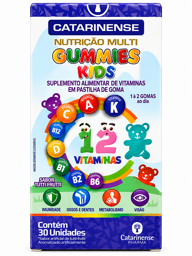Polivitamínico Infantil Gummies Kids Catarinense 30 Gomas