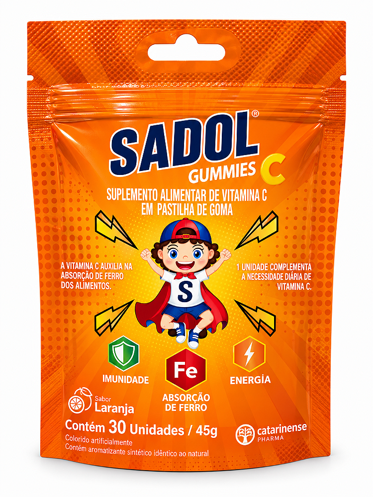 Sadol Gummies Vitamina C Infantil Laranja 30 Gomas Catarinense