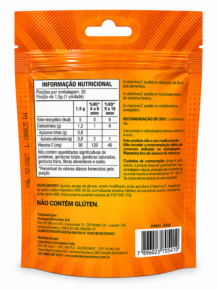 Sadol Gummies Vitamina C Infantil Laranja 30 Gomas Catarinense