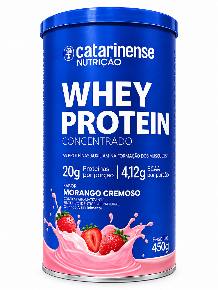 Whey Protein Concentrado Catarinense Morango Cremoso 450g
