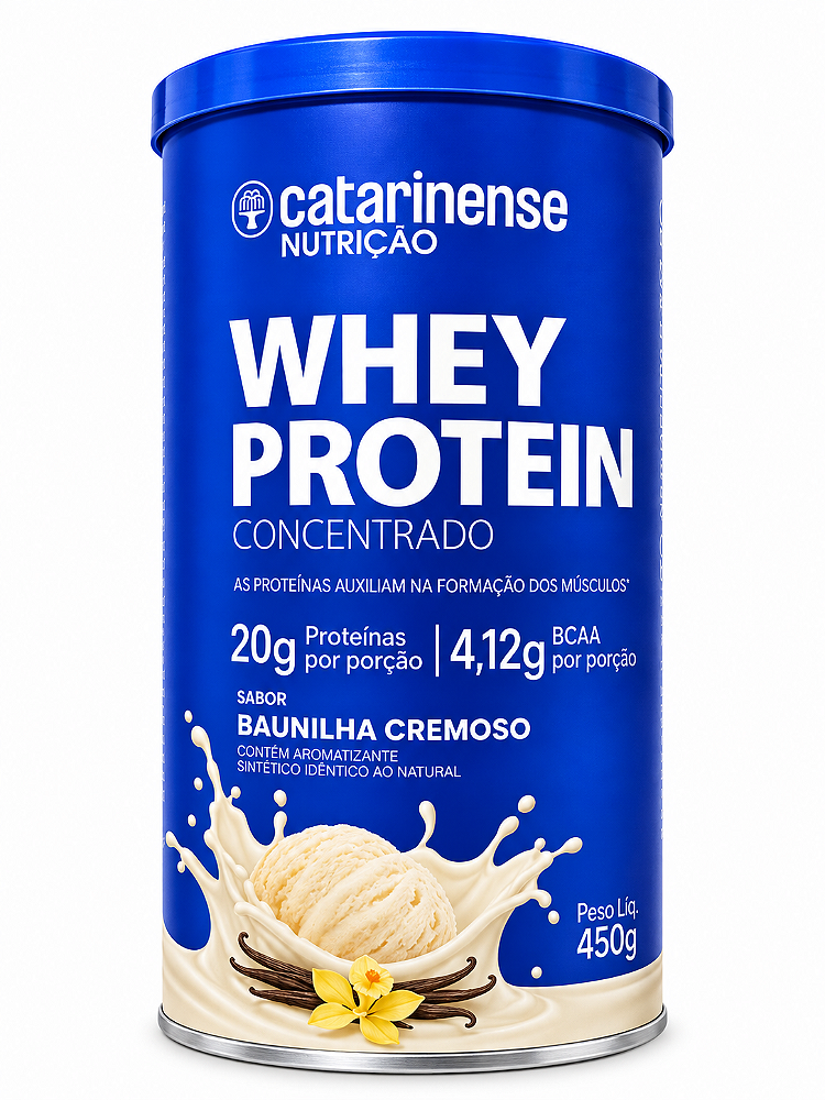 Whey Protein Concentrado Catarinense Baunilha Cremoso 450g