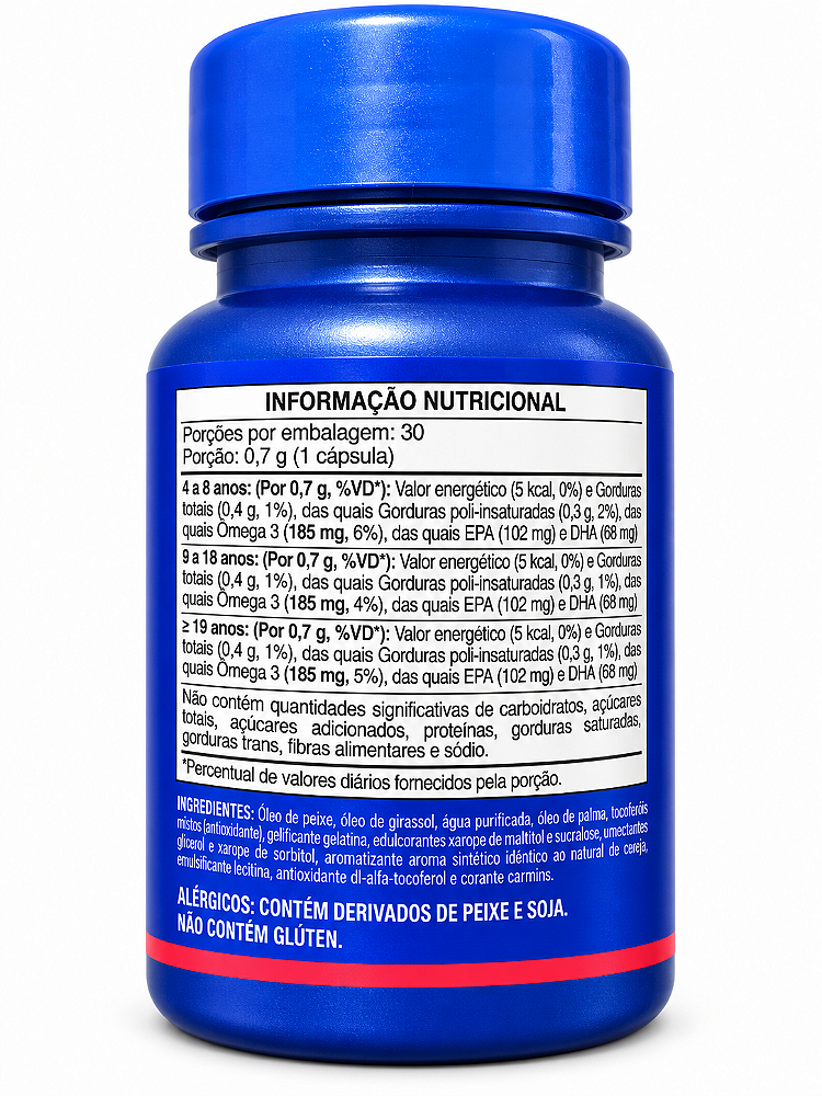 Omega 3 Infantil Kids Mastigável Criança Dha - Sabor Cereja Cereja