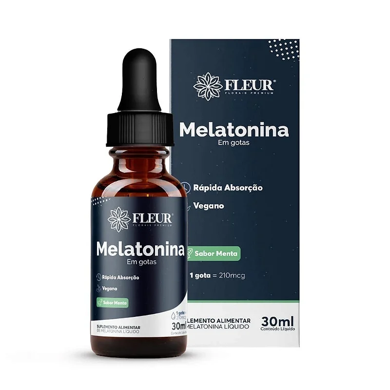 Melatonina Fleur Gotas 30ml Menta 750 Doses