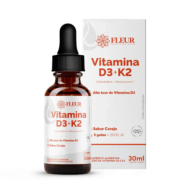 Vitamina Fleur D3+K2 Gotas 30ml 2000 UI Original
