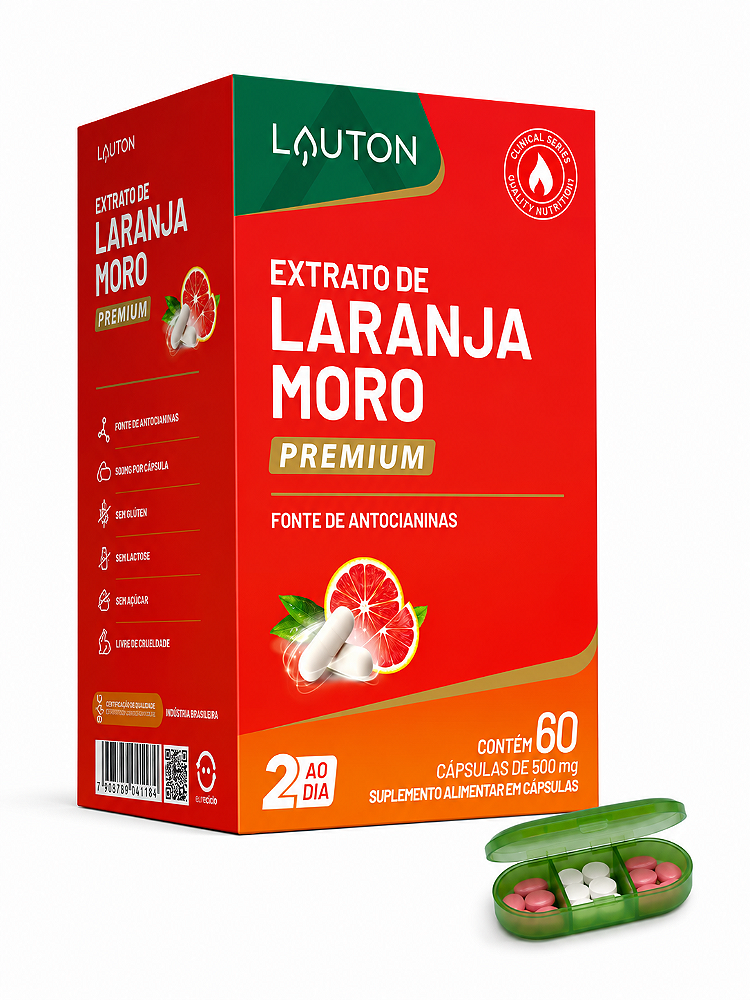 Lauton Extrato De Laranja Moro 500mg 60 Cápsulas Premium