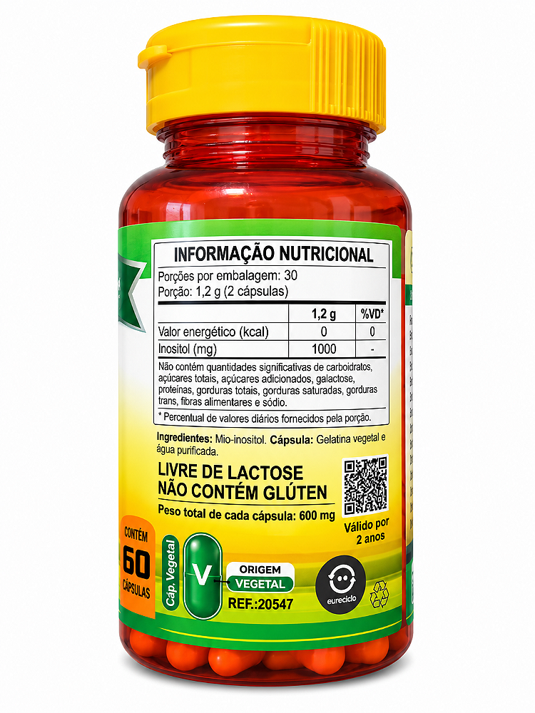 Inositol 1000mg Unilife Vitamins 60 Cápsulas Vegano Mio Sem Sabor