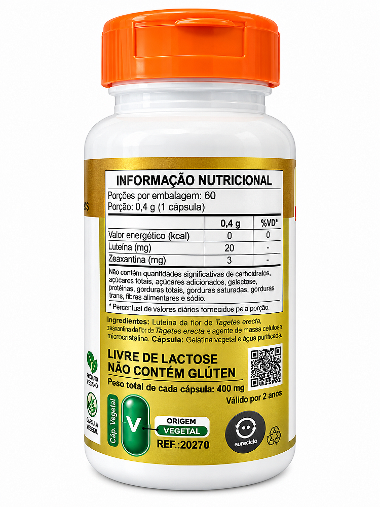 Luteína 20mg + Zeaxantina 3mg Visiovit Unilife 60 Cápsulas