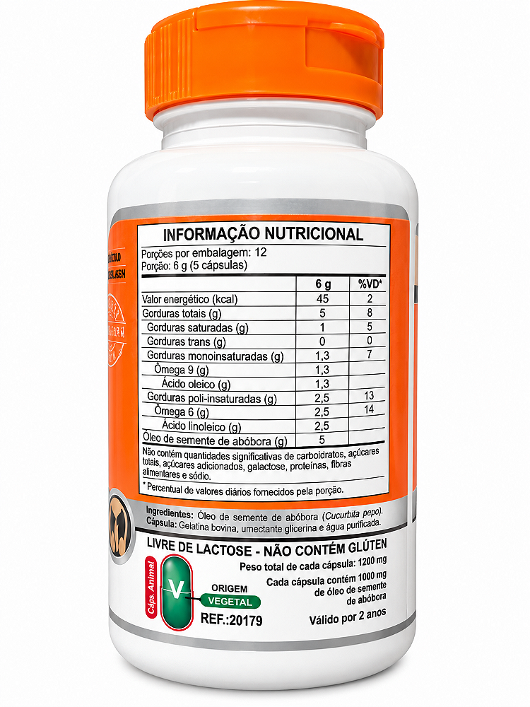 Óleo de Semente de Abóbora 1000 mg | 60 Cápsulas | Unilife Vitamins | Biokosher