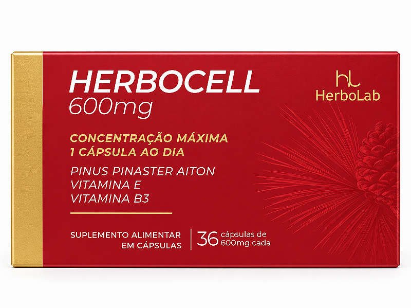 Herbocell 600mg Pinus Pinaster Vitamina E B3 HerboLab 36 Cápsulas