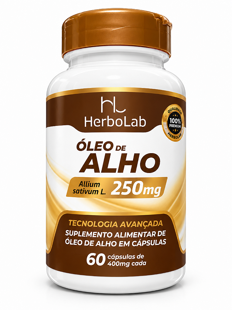 Óleo de Alho 250mg Allium Sativum HerboLab 60 Cápsulas