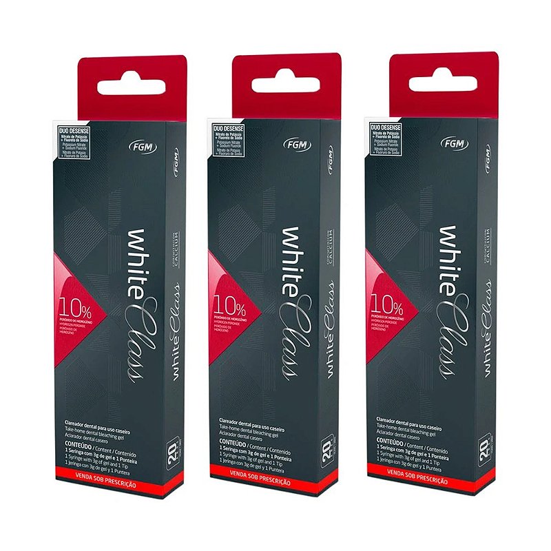Clareador Dental White Class 10% - 3 Unidades