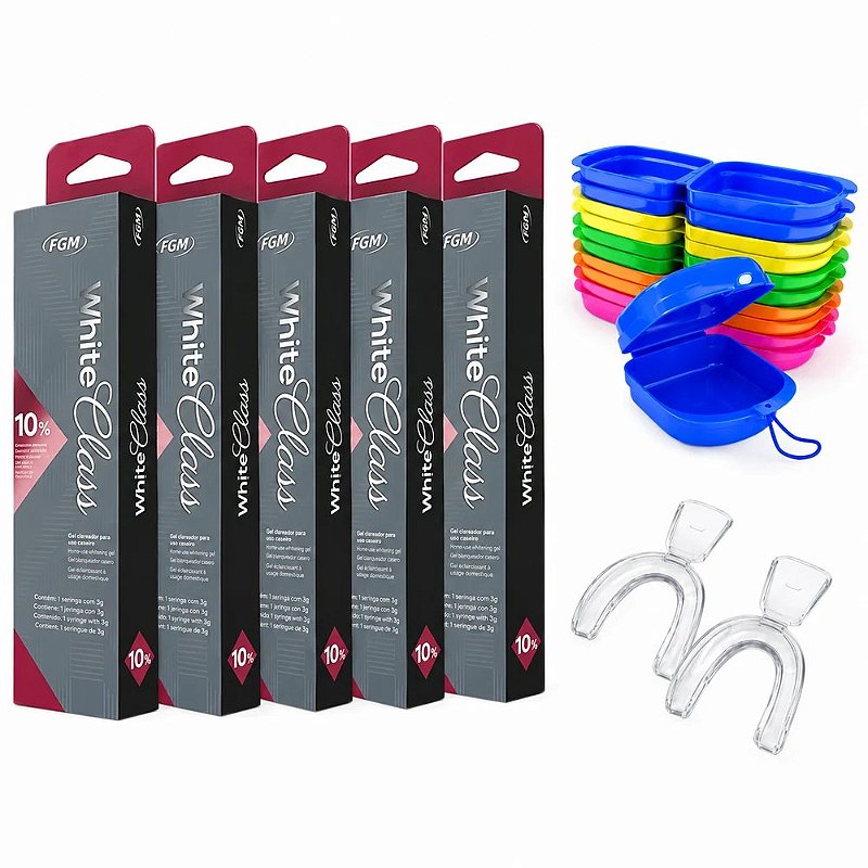 Clareador Dental White Class 10% - 5 Seringas + Moldeira