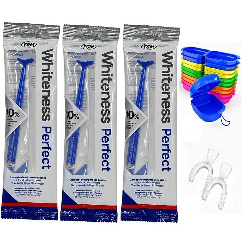Clareador Dental Whiteness Perfect 10% - 3 Seringas + Moldeira
