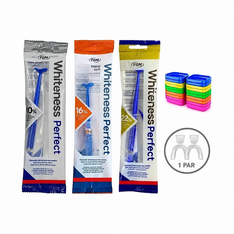 Clareador Dental Whiteness Perfect 10/16/22% - 3 Seringas + Moldeira