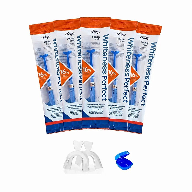 Clareador Dental Whiteness Perfect 16% - 5 Seringas + Moldeira