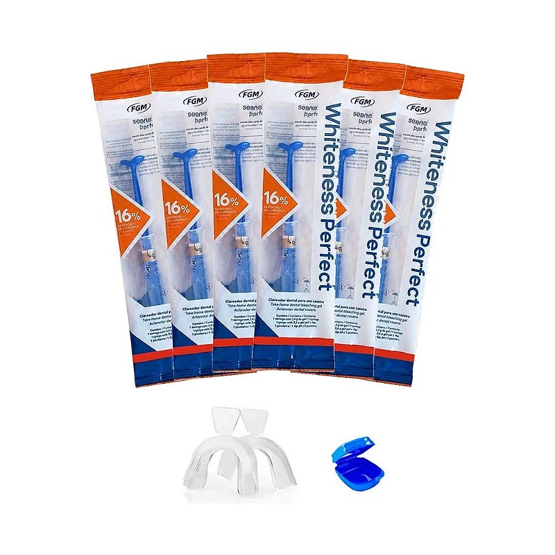 Clareador Dental Whiteness Perfect 16% - 6 Seringas + Moldeira