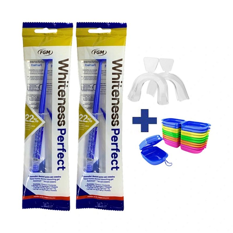 Clareador Dental Whiteness Perfect 22% FGM com 2 Un e 1 Par de Moldeiras