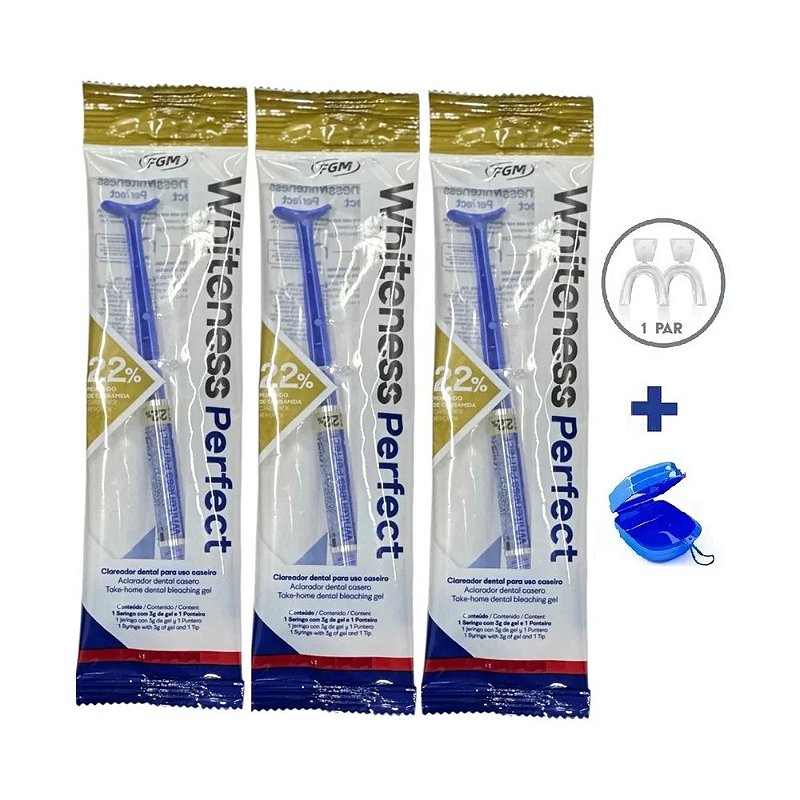Clareador Whiteness Perfect 22% - 3 Unid + 1 Par de Moldeira