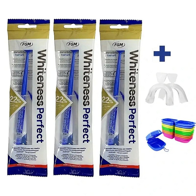 Whiteness Perfect 22% - 3 Un + 1 Par de Moldeira