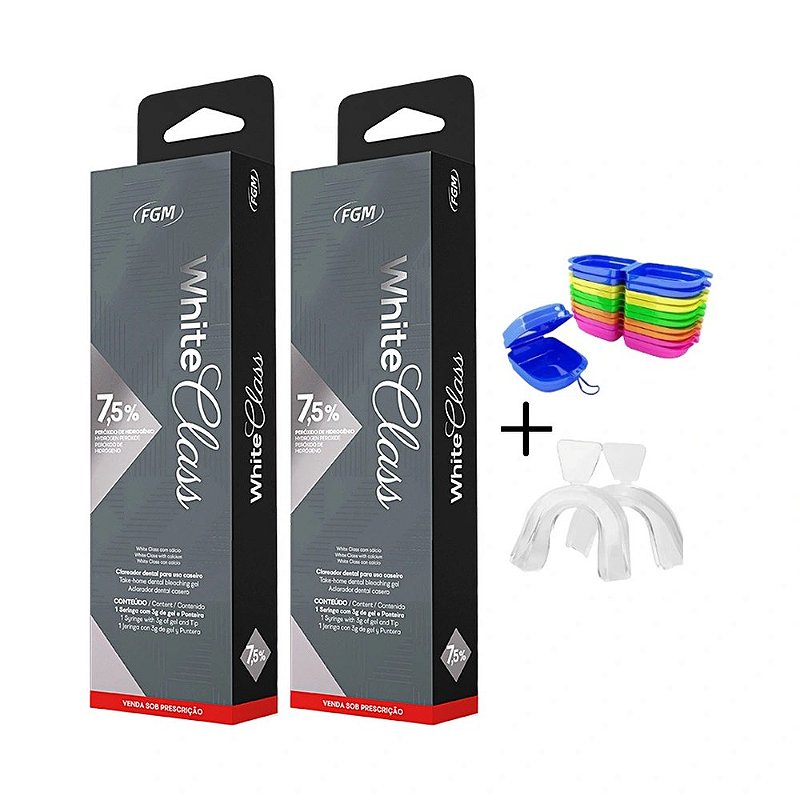 Clareador Dental White Class 7,5% - 2 Seringas + Moldeira