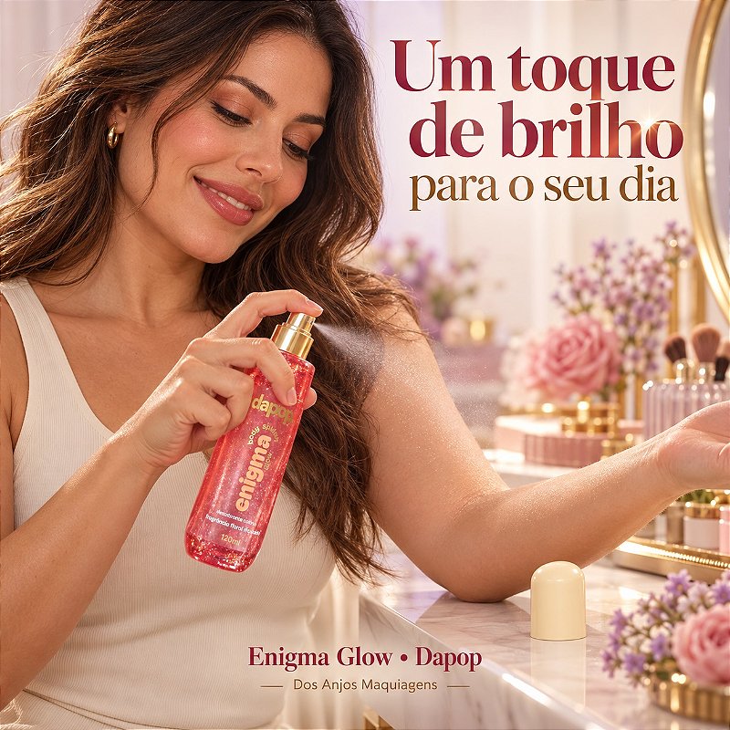 Body Splash Dapop Enigma Glow com Glitter Floral Frutado 120 ml