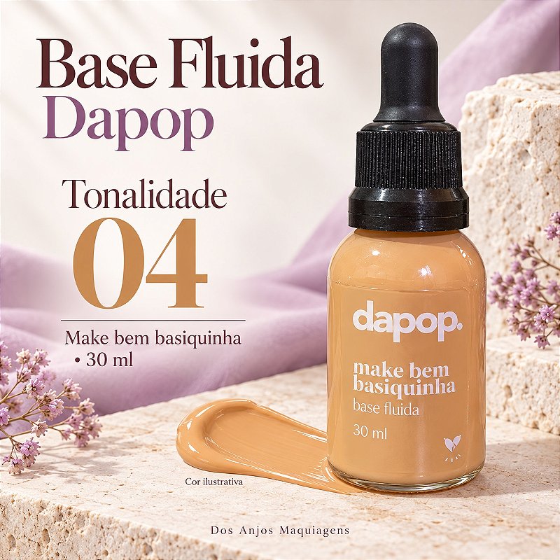 Base Líquida Facial Fluida Dapop Make Bem 30 ml