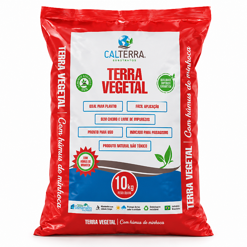 Terra Vegetal com Húmus de Minhoca Calterra — 10 kg