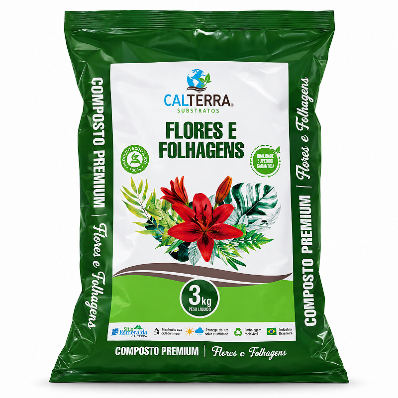 Composto Premium para Flores e Folhagens Calterra — 3 kg
