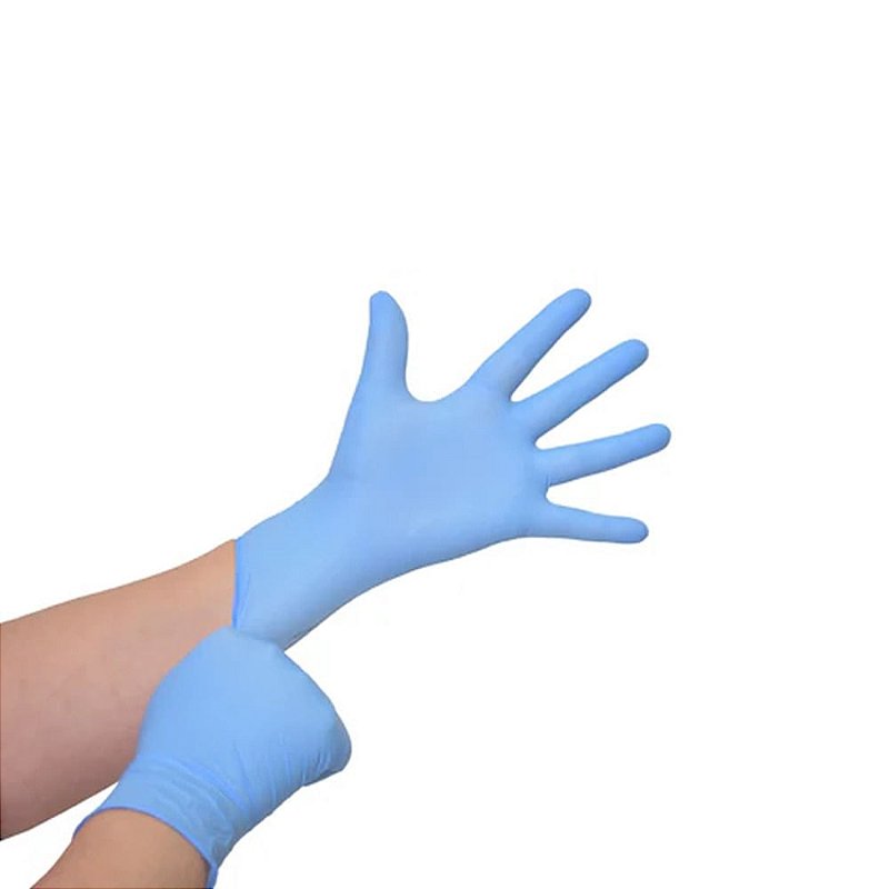 Luva Nitrilica S/Po Azul Tam G 100un