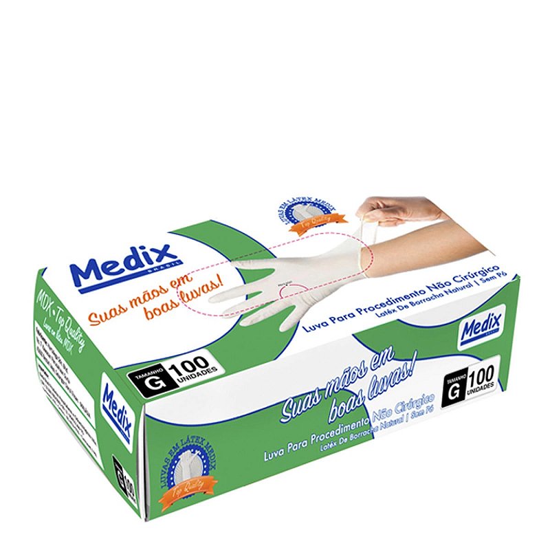 Luva Procedim Latex Sem Po Tam G 100un Medix