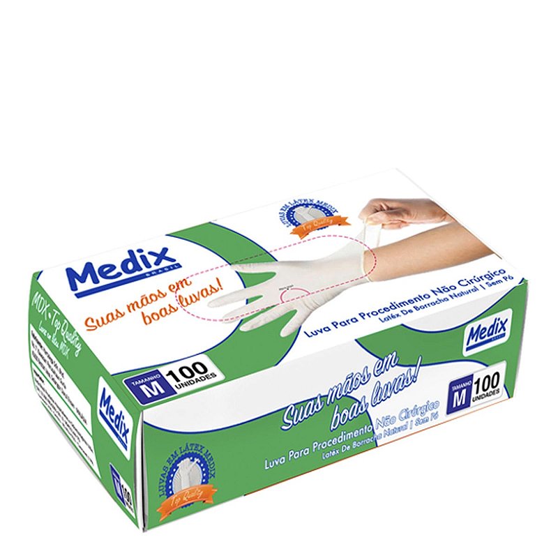 Luva Procedim Latex Sem Po Tam M 100un Medix