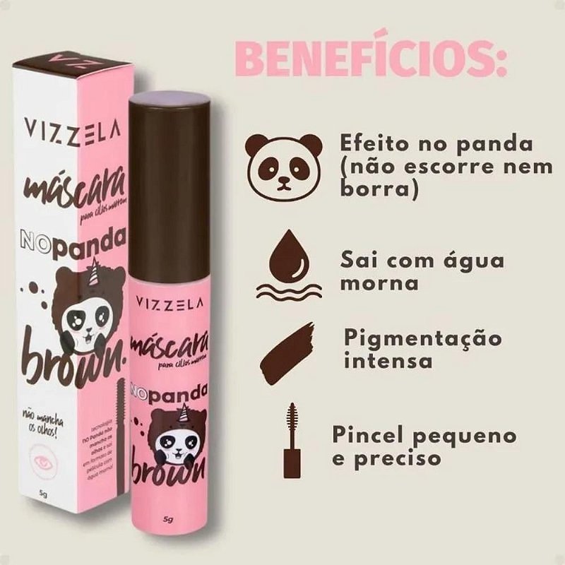 Mascara Para Cilios Marrom - No Panda Brown Vizzela