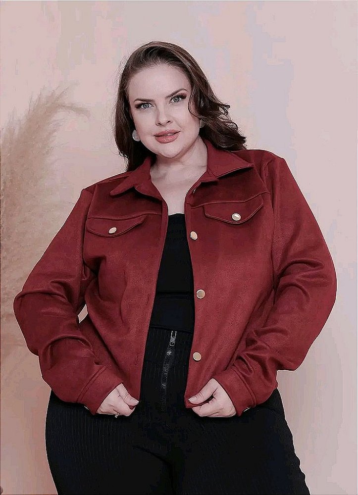 Jaqueta Suede Premium Feminina Marsala