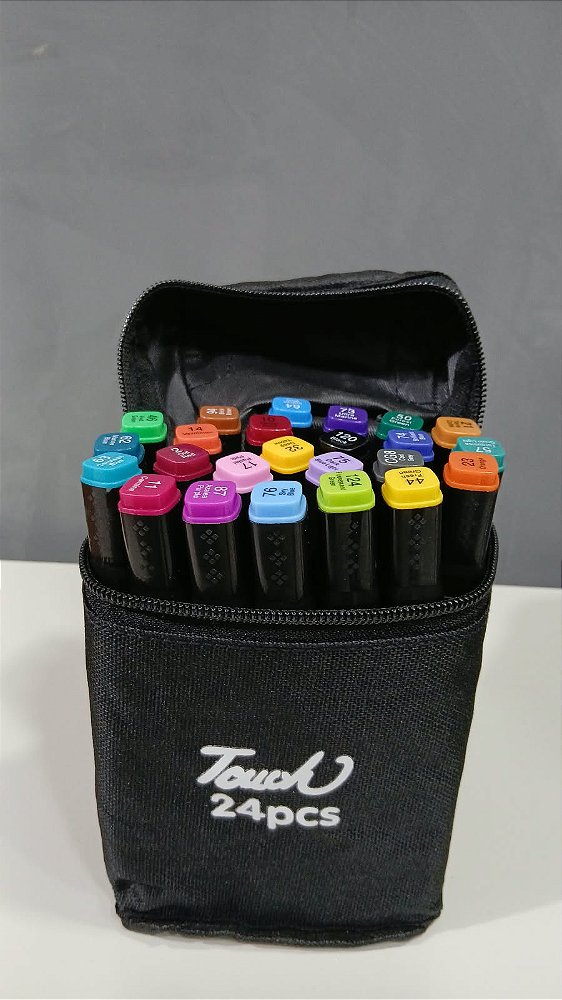 Kit Canetas Coloridas 24 Unidades Touch
