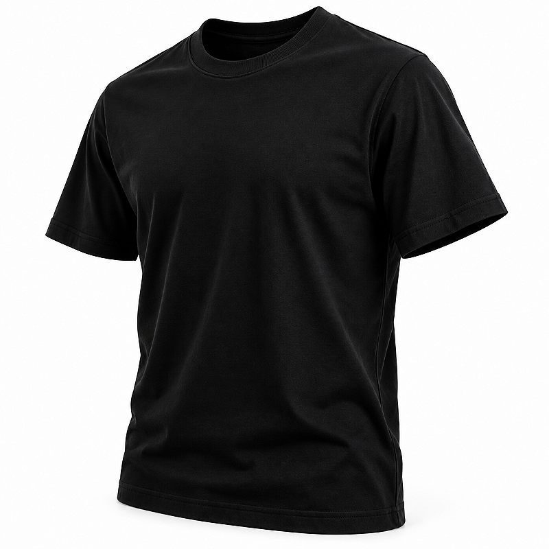 Camiseta Básica Malha Peruana Preta