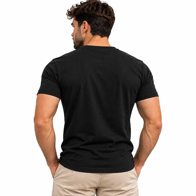 Camiseta Básica Malha Peruana Preta