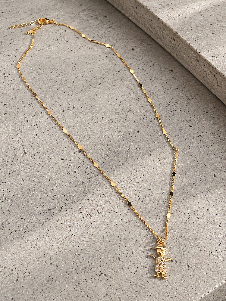 Colar Menino Banhado a Ouro 24k com Zircônias