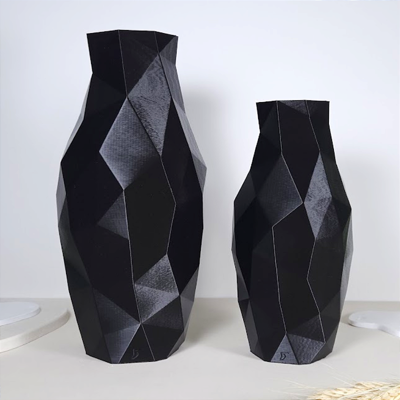 Vaso Decorativo Diamant - Kit com 2 Vasos | Sala Quarto Aparador Mesa Estante