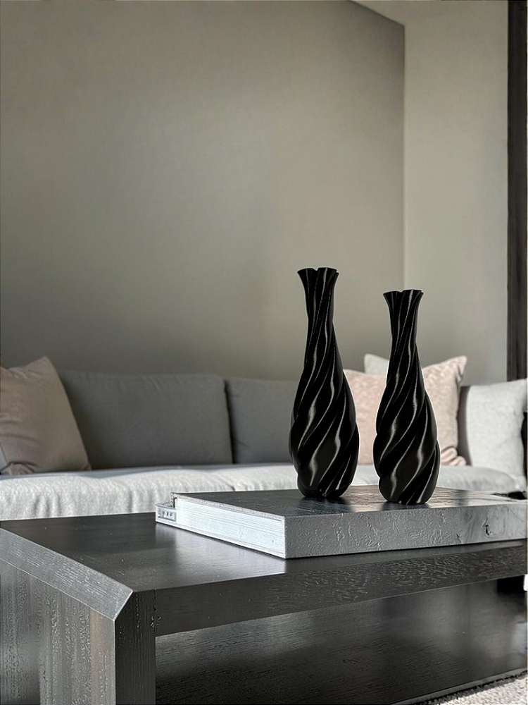 Vaso Decorativo Trevo - Kit com 2 Vasos Decoração Sala Quarto Aparador Rack Prateleira
