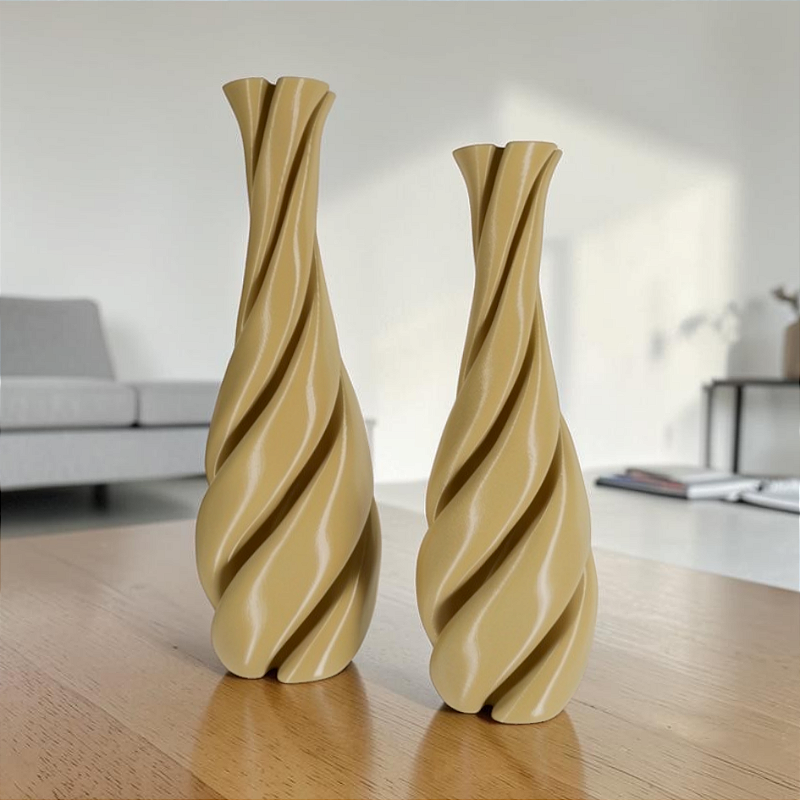 Vaso Decorativo Trevo - Kit com 2 Vasos Decoração Sala Quarto Aparador Rack Prateleira