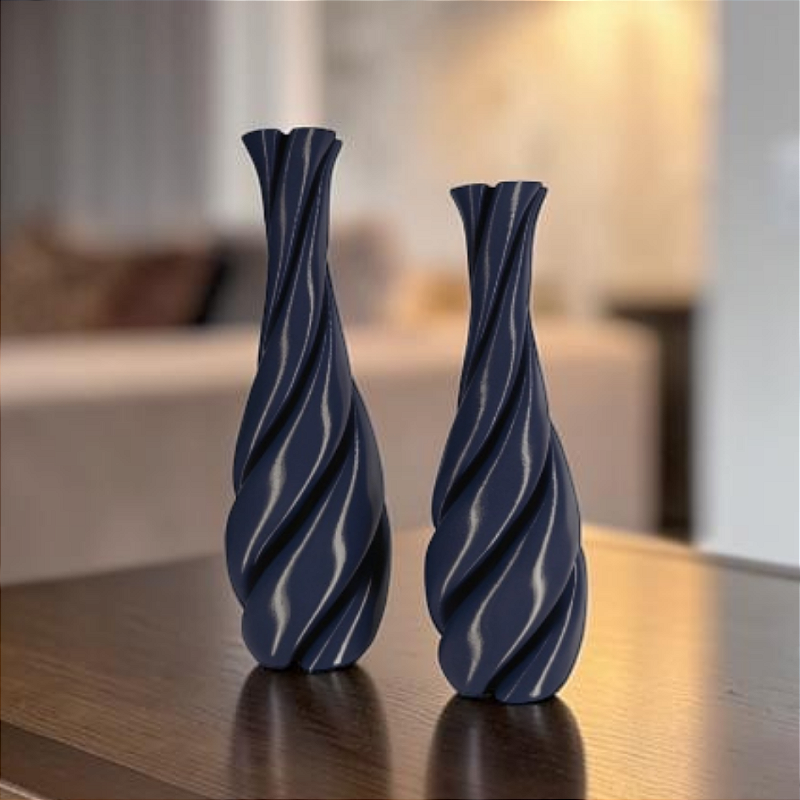 Vaso Decorativo Trevo - Kit com 2 Vasos Decoração Sala Quarto Aparador Rack Prateleira